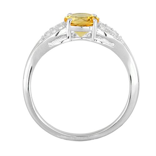 REAL CITRINE GEMSTONE CLASSIC RING IN 925 SILVER